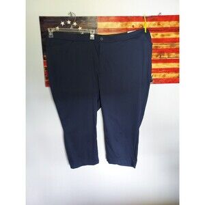 Catherines The Universal Capri Pants Navy Blue Women's Plus Size 34W NEW